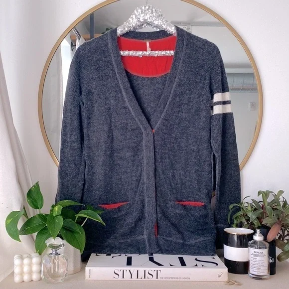 Free People Sweaters Free People Ivy College Varsity Grey